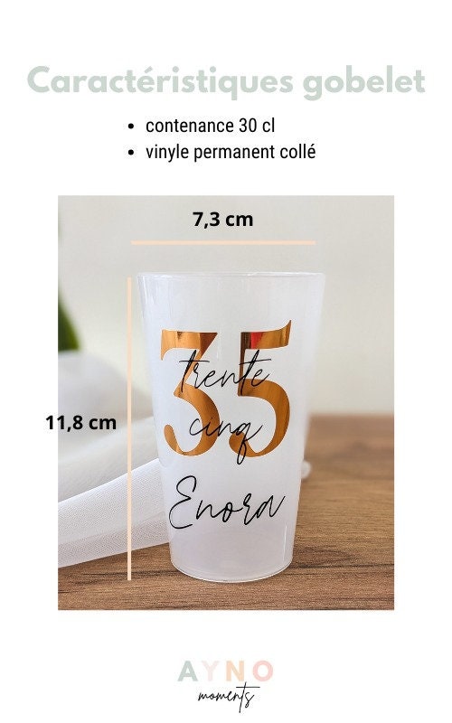 gobelet personnalisé anniversaire baptême verre personnalisé mariage cadeau invité décoration personnalisé anniversaire gobelet réutilisable