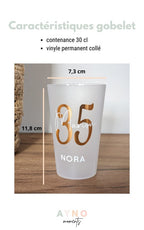 gobelet personnalisé anniversaire verre personnalisé mariage cadeau invité décoration personnalisé anniversaire gobelet réutilisable age