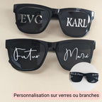 Lunettes personnalisées mariage accessoire photo evg stickers branche lunettes soleil homme personnalisées anniversaire lunette soleil coeur