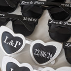 Lot lunettes de soleil personnalisées mariage stickers lunettes soleil couple lunette soleil coeur accessoires photo evjf