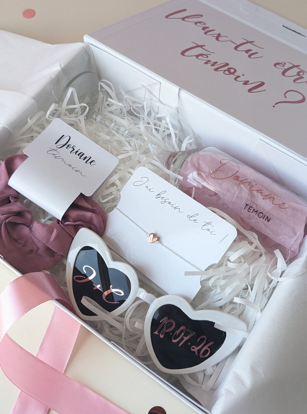 Cadeau témoin mariage demande personnalisé cadeau demoiselle d'honneur coffret flute champagne mariage demande demoiselle d'honneur bracelet