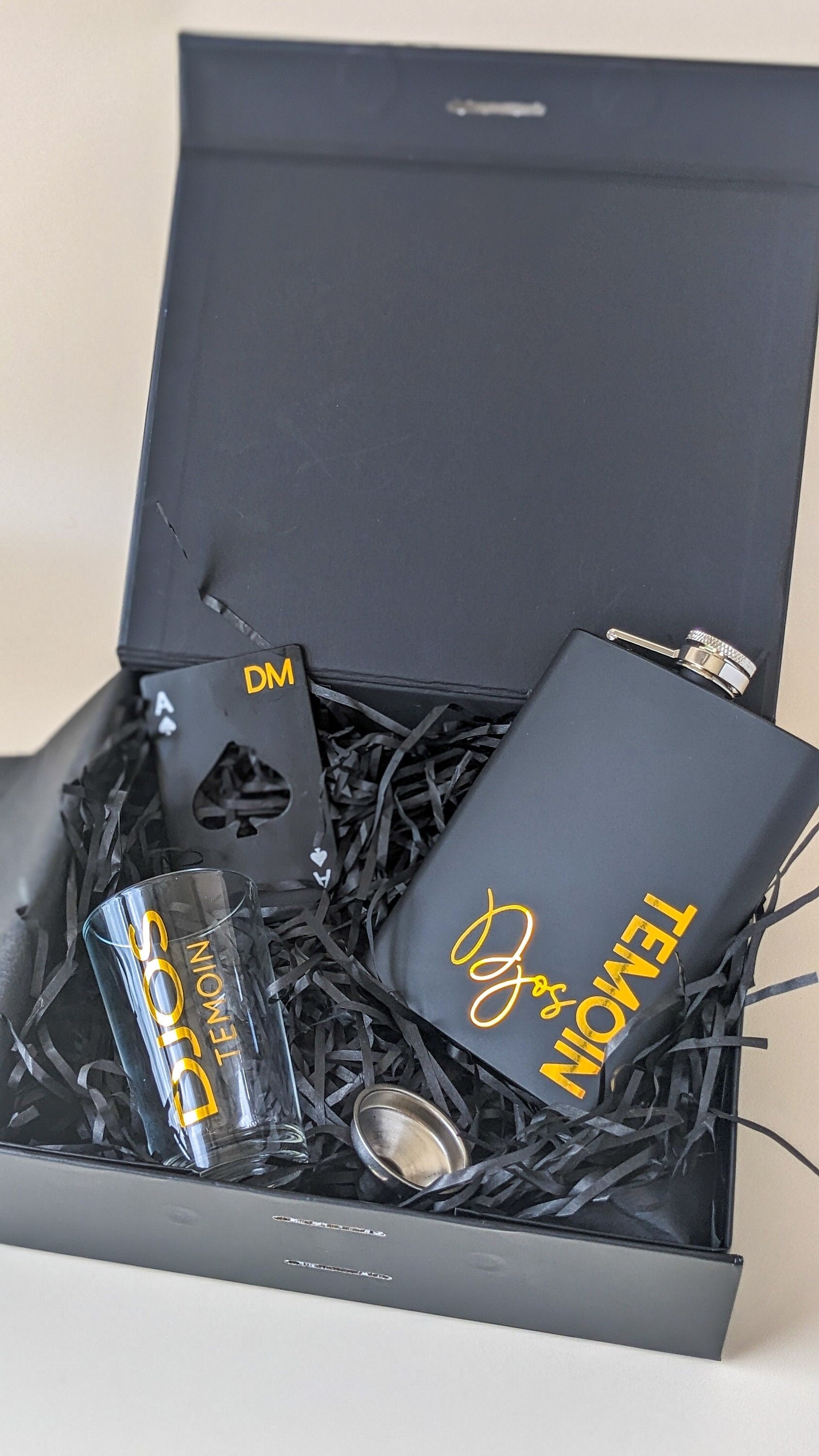 Veux tu être mon témoin demande personnalisée mariage cadeau témoin homme coffret cadeau personnalisé verre décapsuleur personnalisé flasque