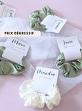 Satin scrunchie bridesmaid proposal gift for the bride silk scrunchie for wedding accessories bachelorette party gift for her