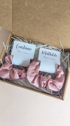 Satin scrunchie bridesmaid proposal gift for the bride silk scrunchie for wedding accessories bachelorette party gift for her