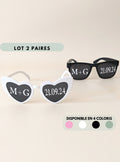 Lot lunettes de soleil personnalisées mariage stickers lunettes soleil couple lunette soleil coeur accessoires photo evjf