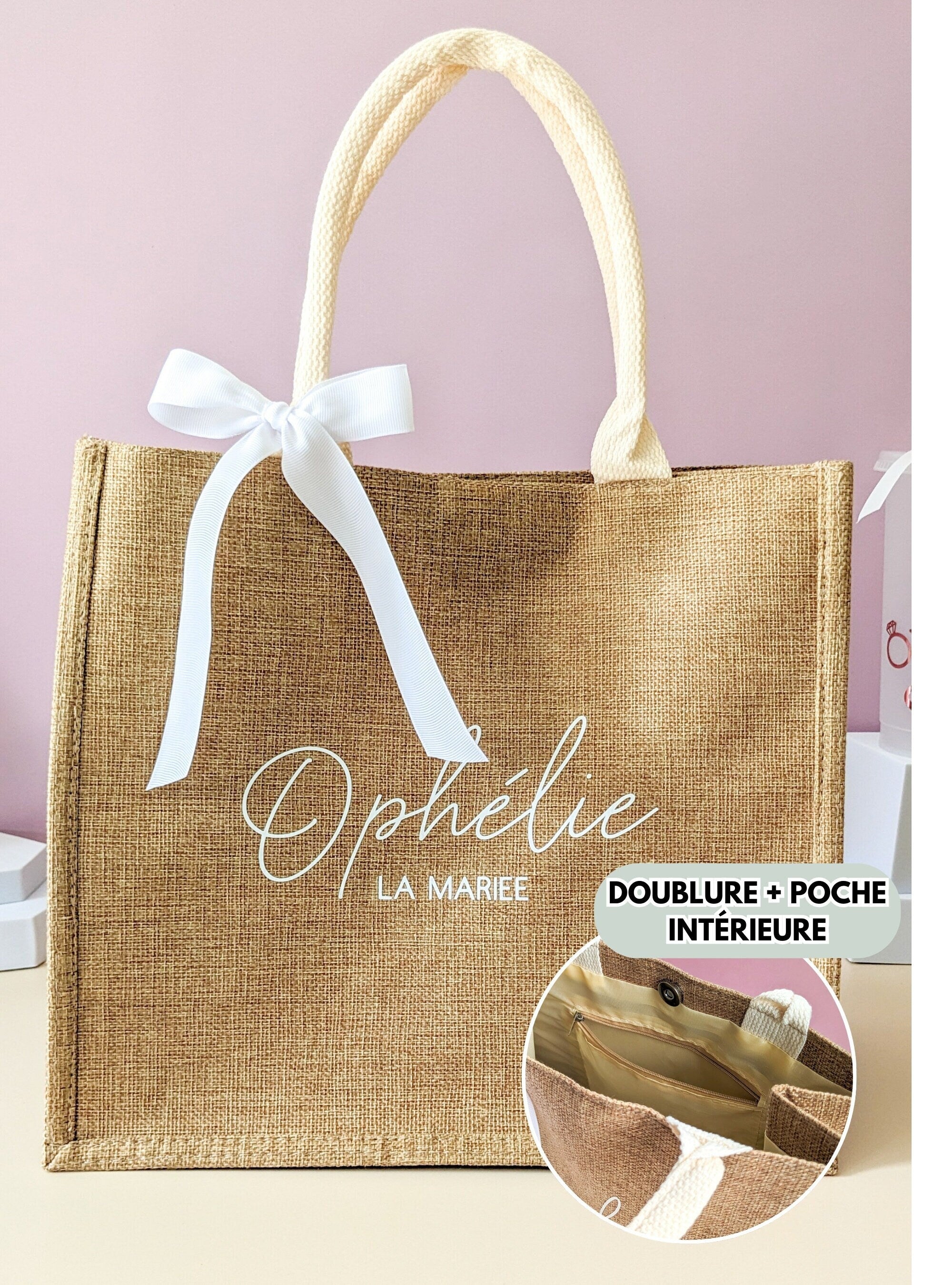 sac en jute personnalisé cadeau femme sac cabas toile jute cadeau demoiselle d'honneur sac enterrement vie jeune fille cadeau future mariée