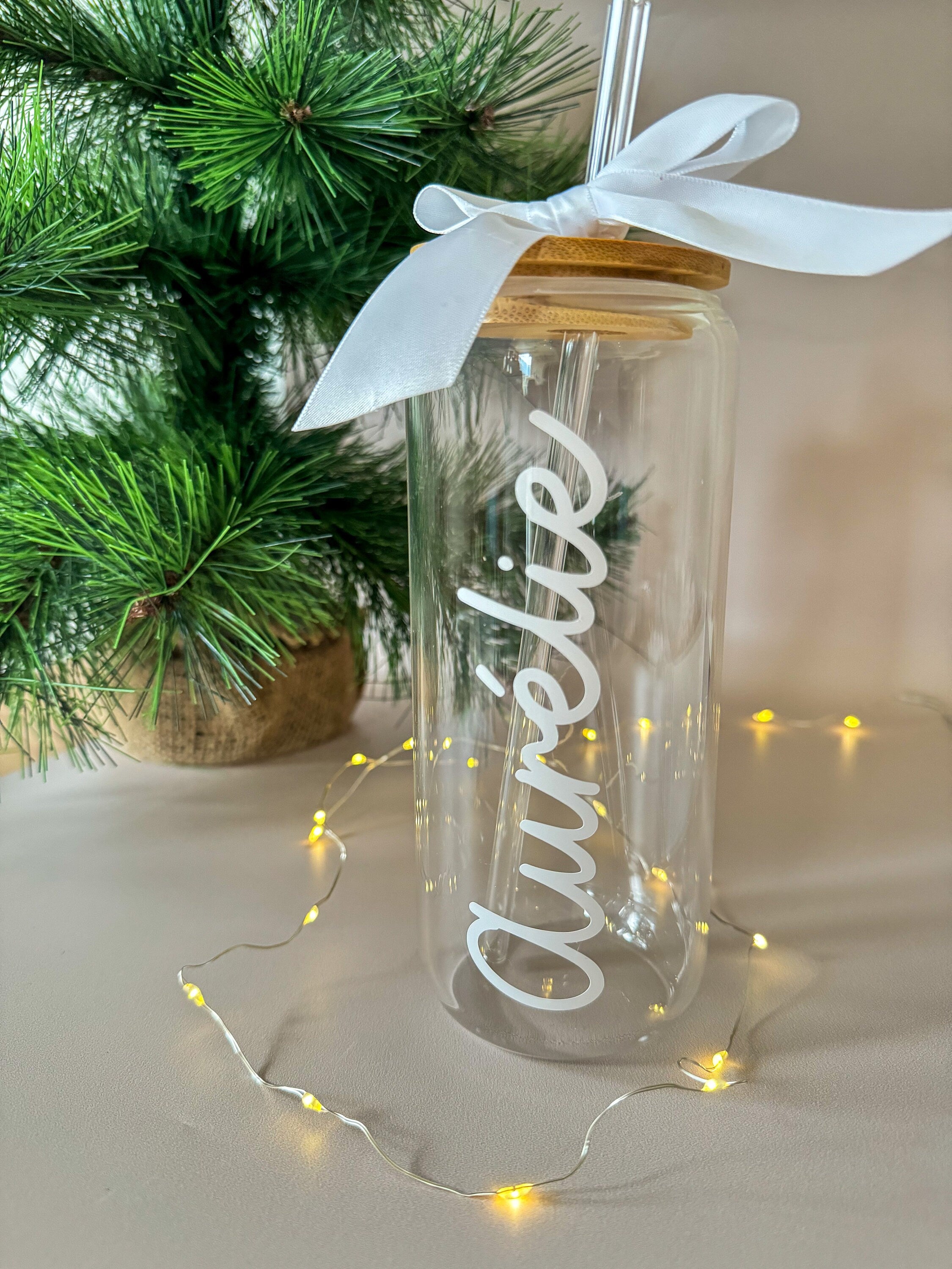 Coffret cadeau noël femme gobelet en verre avec paille cadeau noël maman coffret spa cadeau meilleure amie collègue remerciement maitresse