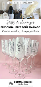 Coupe de Champagne Personnalisé Cadeau Demoiselle d'Honneur Demande Témoin Flûte Personnalisé Mariage Sticker Flûte Champagne Mariage Noir