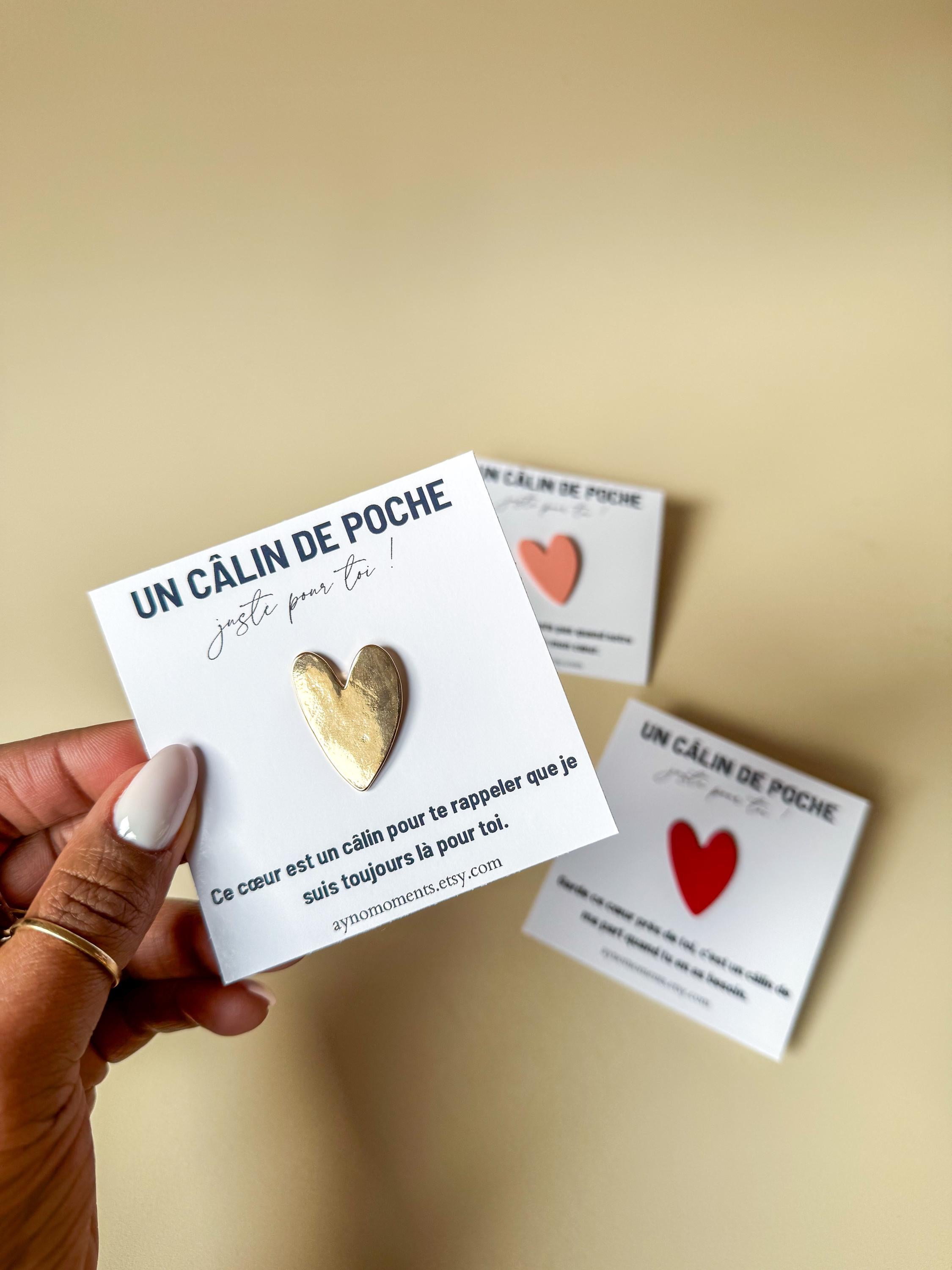 Sentimental Pocket Hug Gift Heartfelt Friendship Thinking of You Miniature Heart Long Distance Encouragement Customizable Get Well Present