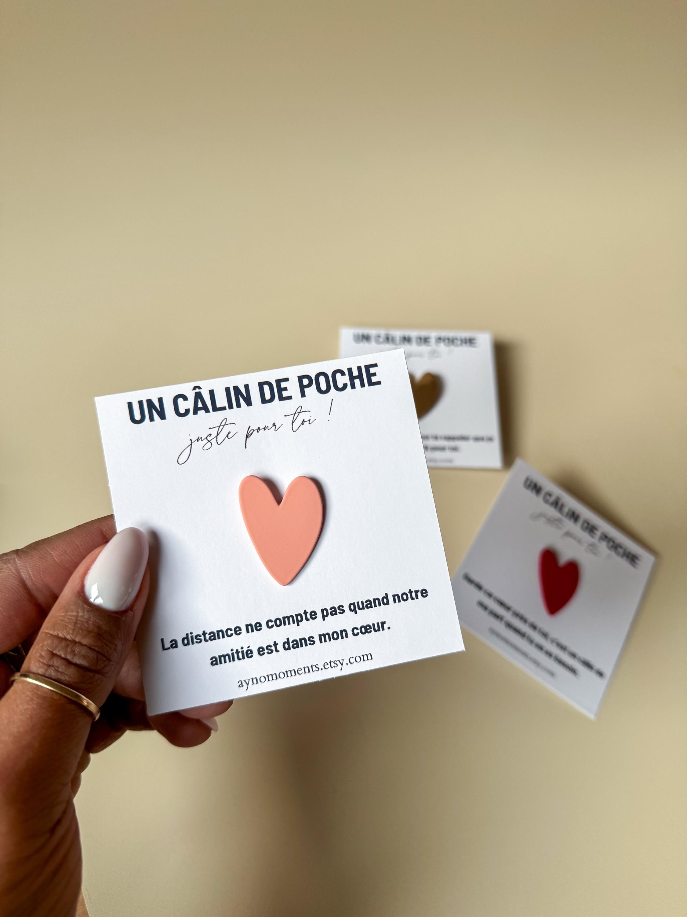 Sentimental Pocket Hug Gift Heartfelt Friendship Thinking of You Miniature Heart Long Distance Encouragement Customizable Get Well Present