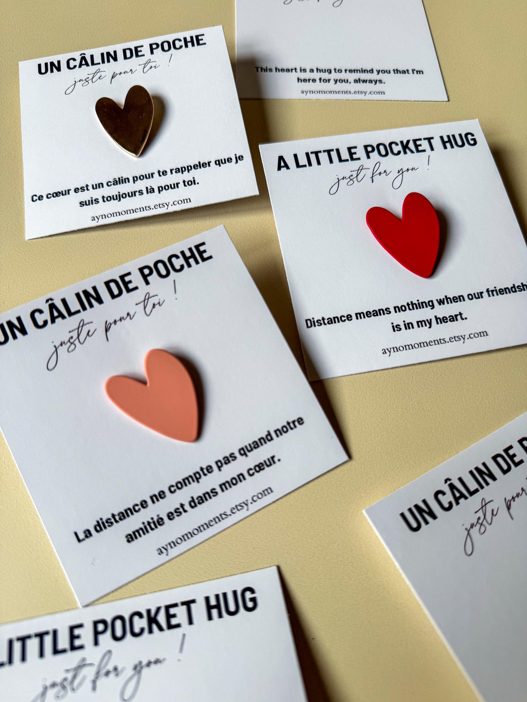 Sentimental Pocket Hug Gift Heartfelt Friendship Thinking of You Miniature Heart Long Distance Encouragement Customizable Get Well Present