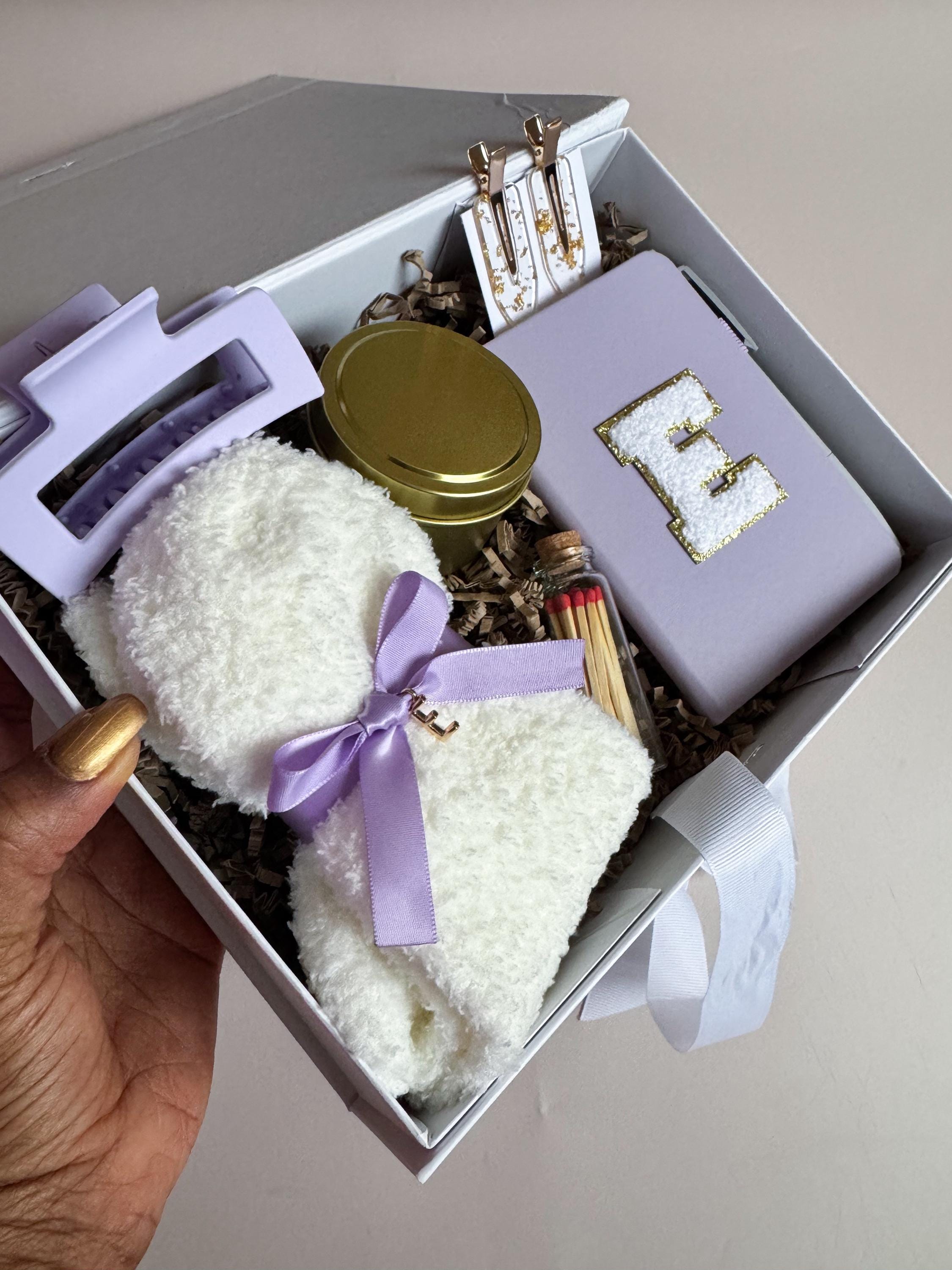 Teen Girl Gift Box College Care Package Comfort Relaxation Gift Set Fuzzy Sock Self Care Birthday Gift for Her Student Cozy Winter Box Candl