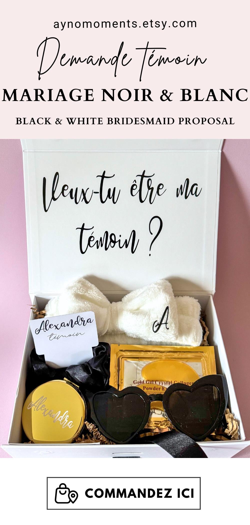 Black and White Bridesmaid Proposal Gift Matron of Honor Personalized Gift Box Will You Be My Bridesmaid Custom Bridal Party Gift Box Luxury