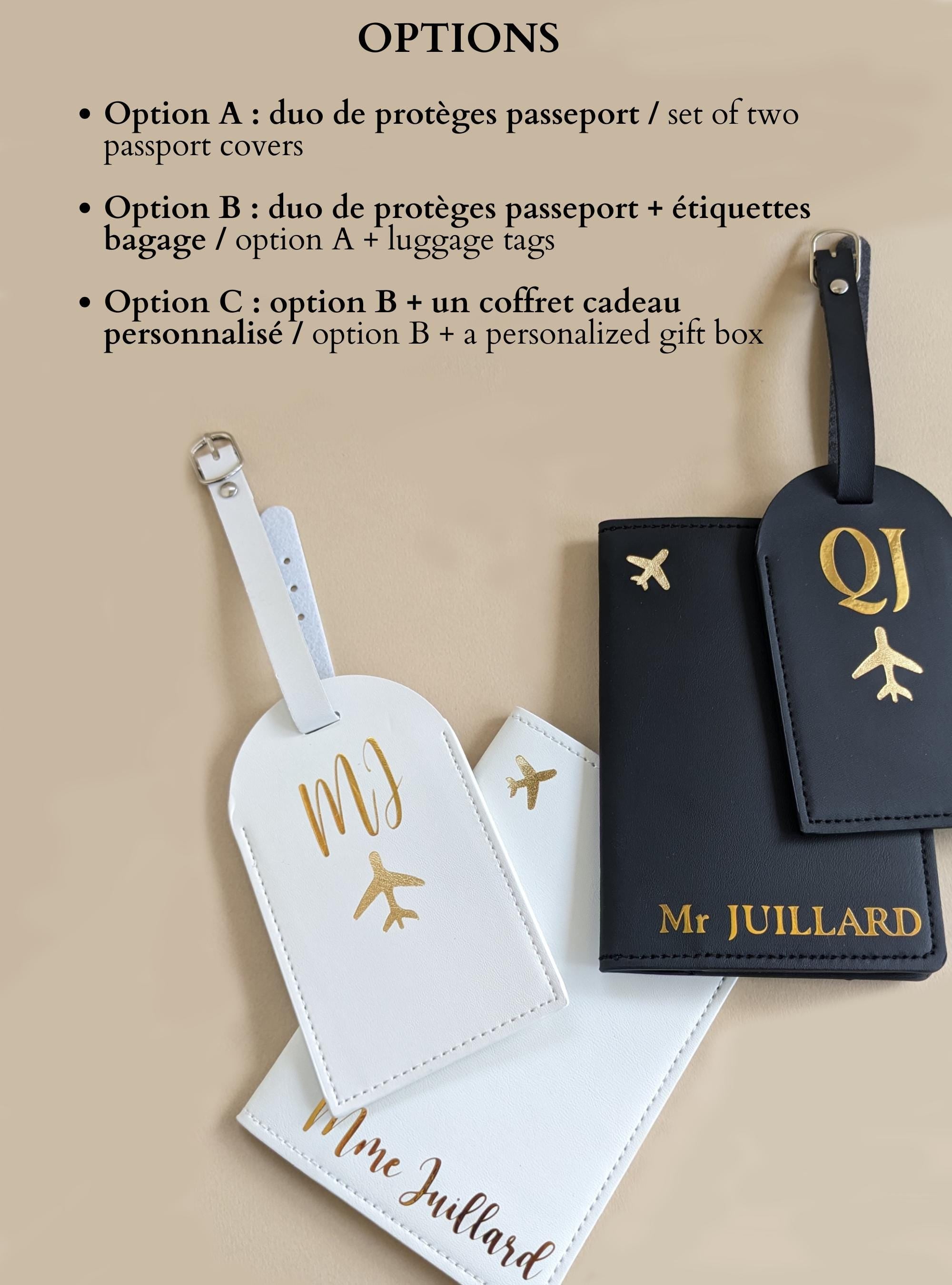 Personalized Newlywed Gift Couple Wedding Anniversary Custom Gift Honeymoon Travel Gift Custom Passport Cover and Luggage Tag Valentine Gift