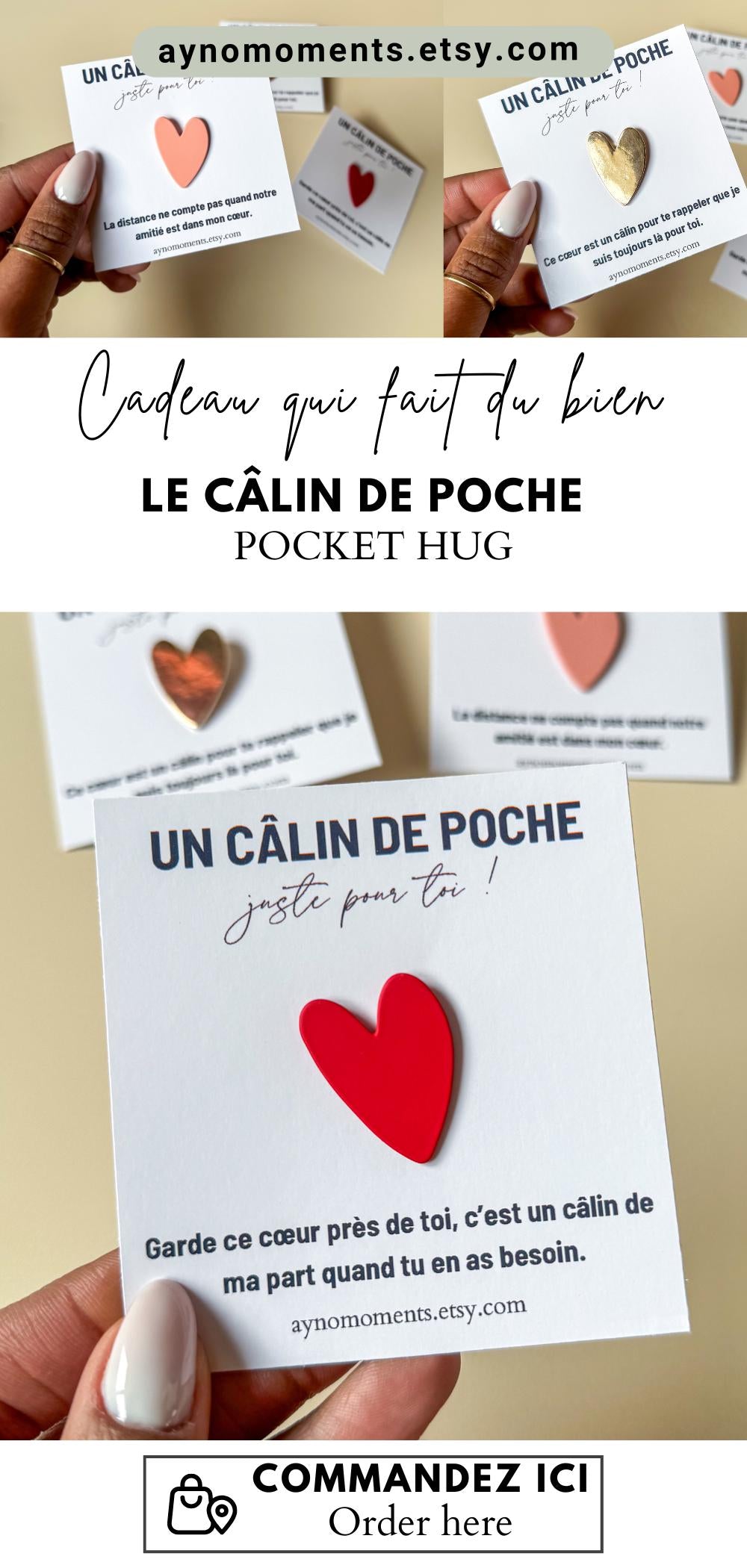 Valentines Day Gift Mothers Day Gift Friendship Gift Thinking of You Gift Pocket Hug Miniature Heart Decorative Heart Sentimental Gift Present