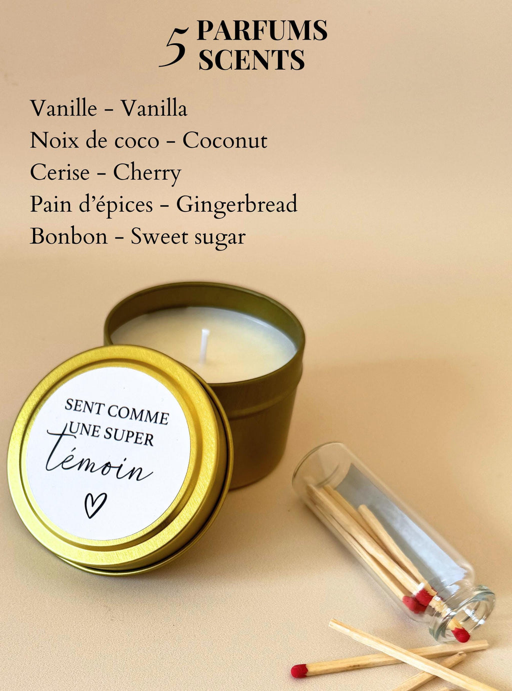 Bridesmaid Candle Gift for Wedding Party Favor Bridal Shower Thank You Present Gold Tin Candle Package for Bride Wedding Keepsake Maid Honor