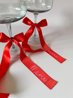 Wine Glass Ribbon Wedding Name Tags Ribbon Drink Name Place Cards Wedding Satin Ribbon Name Setting Wedding Table Decor Custom Satin Ribbon