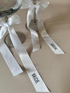 Wine Glass Ribbon Wedding Name Tags Ribbon Drink Name Place Cards Wedding Satin Ribbon Name Setting Wedding Table Decor Custom Satin Ribbon
