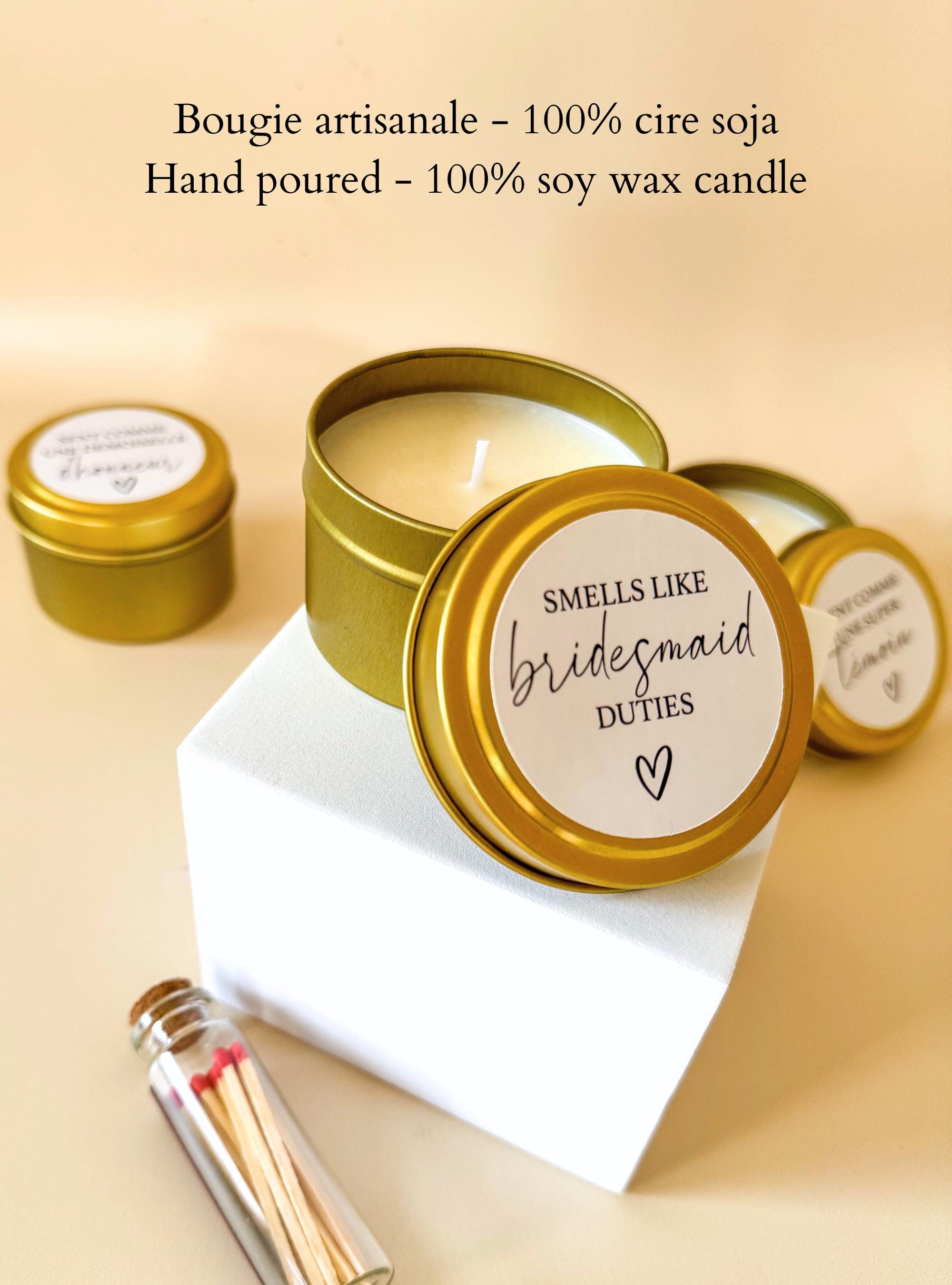 Bridesmaid Candle Gift for Wedding Party Favor Bridal Shower Thank You Present Gold Tin Candle Package for Bride Wedding Keepsake Maid Honor