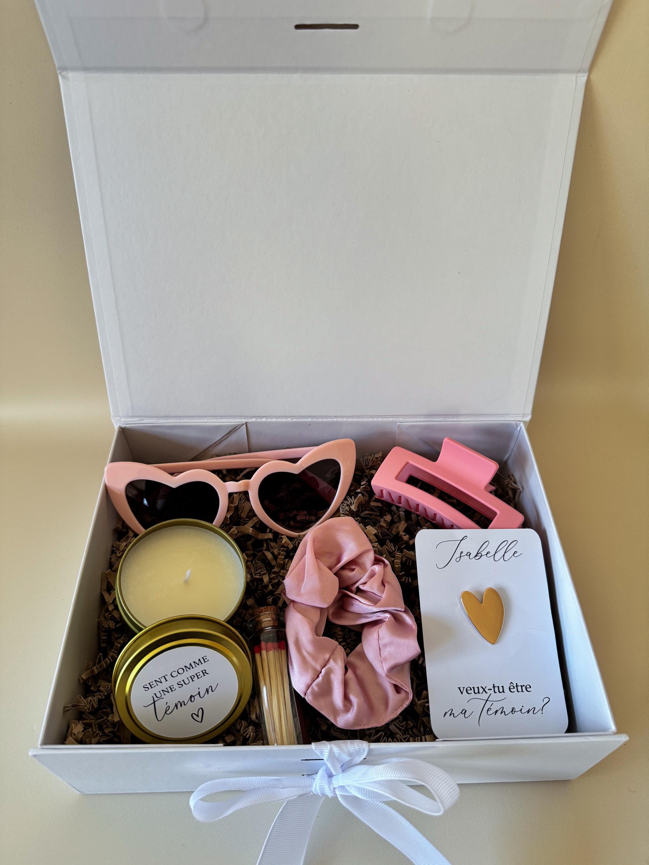 Bridesmaid Proposal Gift Box with Candle Custom Bridal Party Favor Gift Box Green Bridesmaid Proposal Gift Green Scrunchie Bachelorette