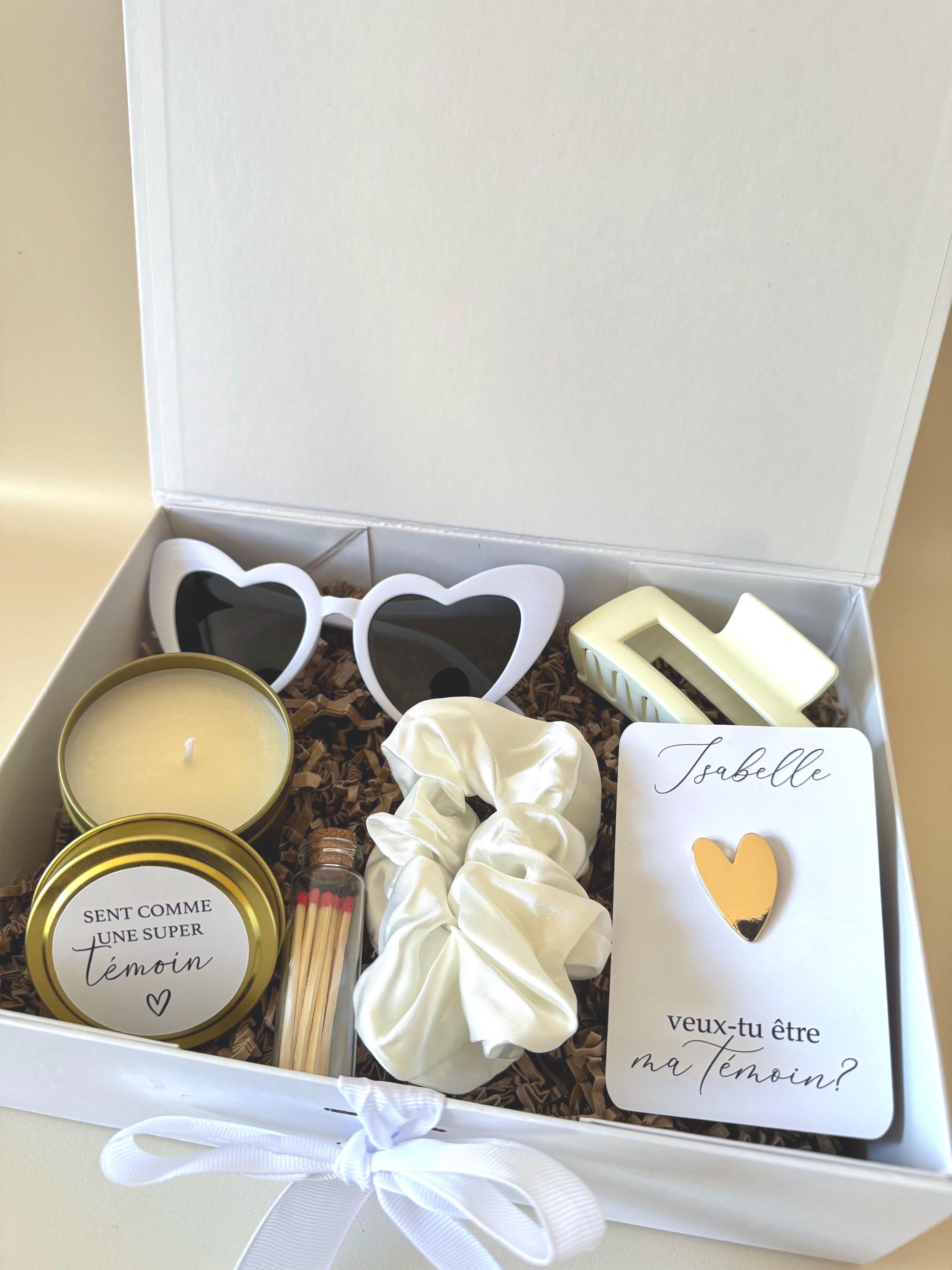 Bridesmaid Proposal Gift Box with Candle Custom Bridal Party Favor Gift Box Green Bridesmaid Proposal Gift Green Scrunchie Bachelorette