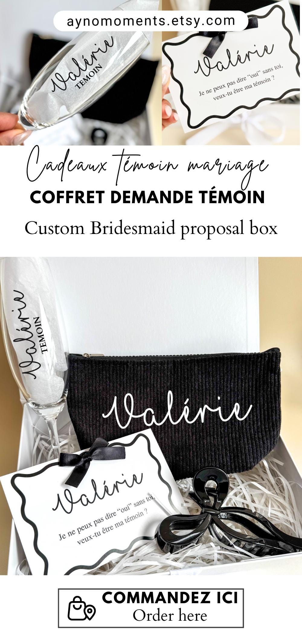 Luxury Bridesmaid Proposal Gift Box Champagne Flute Wedding Present Hair Clip Thank You Package Bridal Shower Party Gift Personalized Box