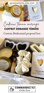 Custom Gift Proposal Bridesmaid Box Candle Wedding Enamel Pin Bridal Party Sunglasse Bridesmaid Scrunchie Maid of Honor Proposal Candle Gift