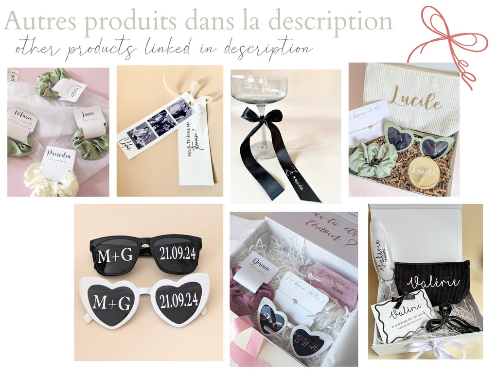 Custom Gift Proposal Bridesmaid Box Candle Wedding Enamel Pin Bridal Party Sunglasse Bridesmaid Scrunchie Maid of Honor Proposal Candle Gift