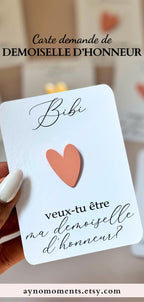 Heart Enamel Pin Bridesmaid Proposal Card Enamel Bridal Party Favor Gift Bridesmaid Jewelry Will You Be My Bridesmaid Card