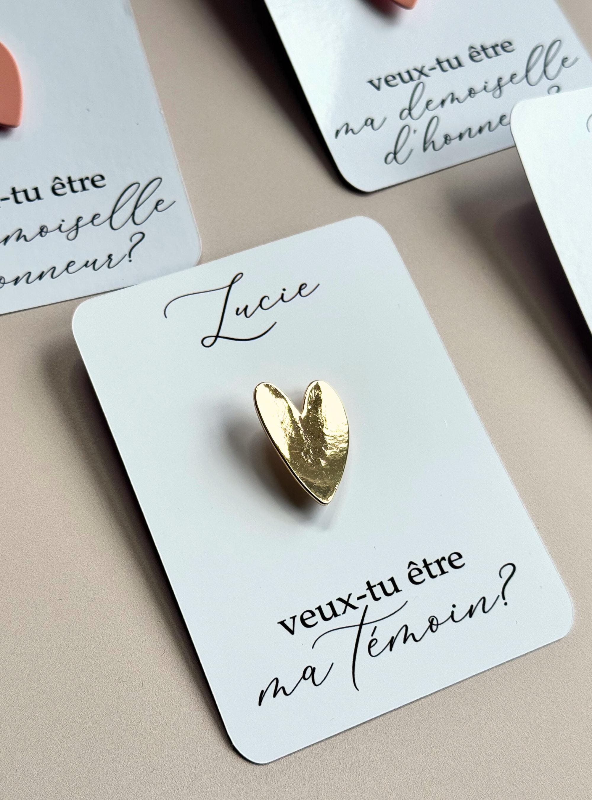 Heart Enamel Pin Bridesmaid Proposal Card Enamel Bridal Party Favor Gift Bridesmaid Jewelry Will You Be My Bridesmaid Card