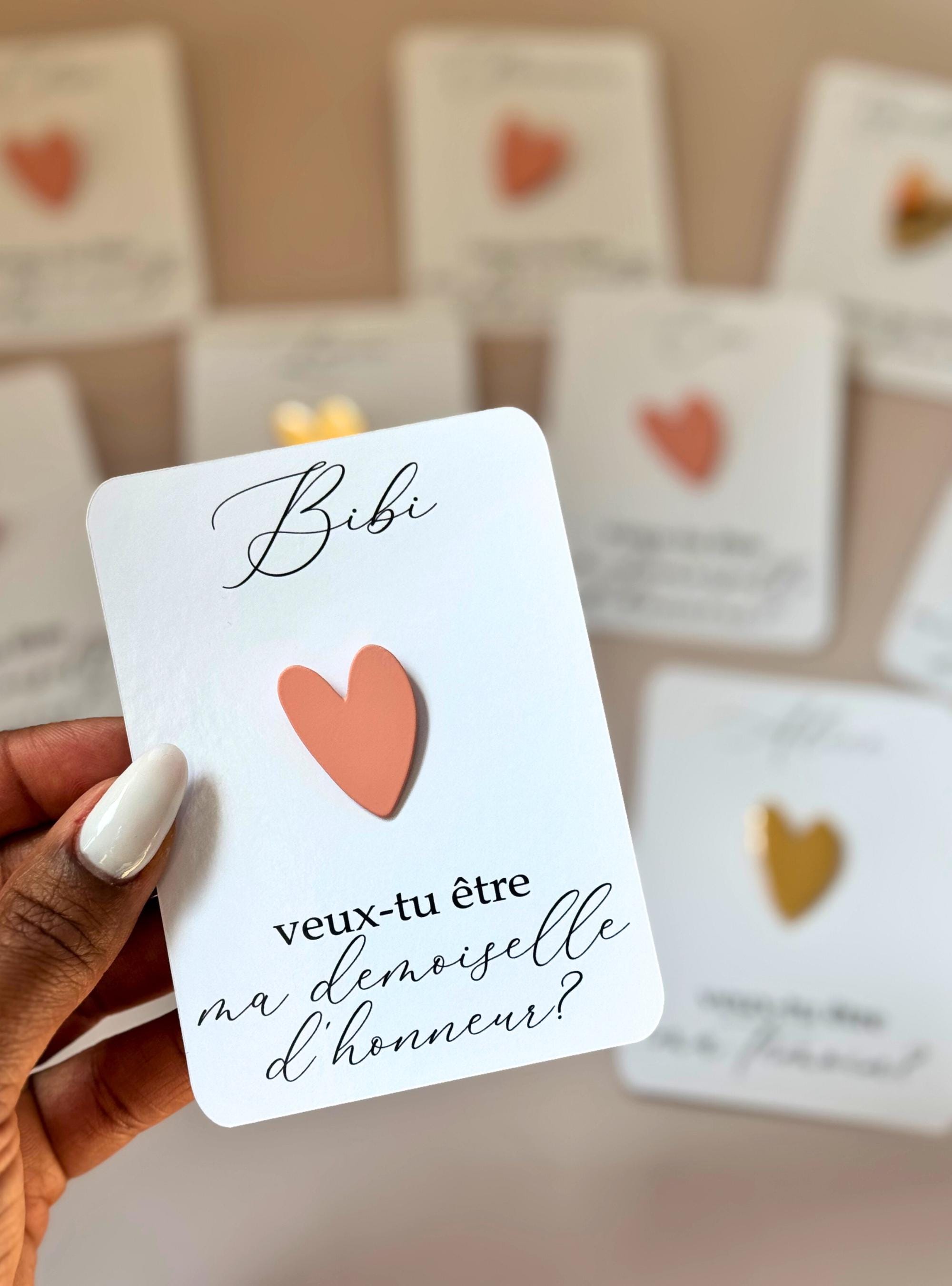 Heart Enamel Pin Bridesmaid Proposal Card Enamel Bridal Party Favor Gift Bridesmaid Jewelry Will You Be My Bridesmaid Card