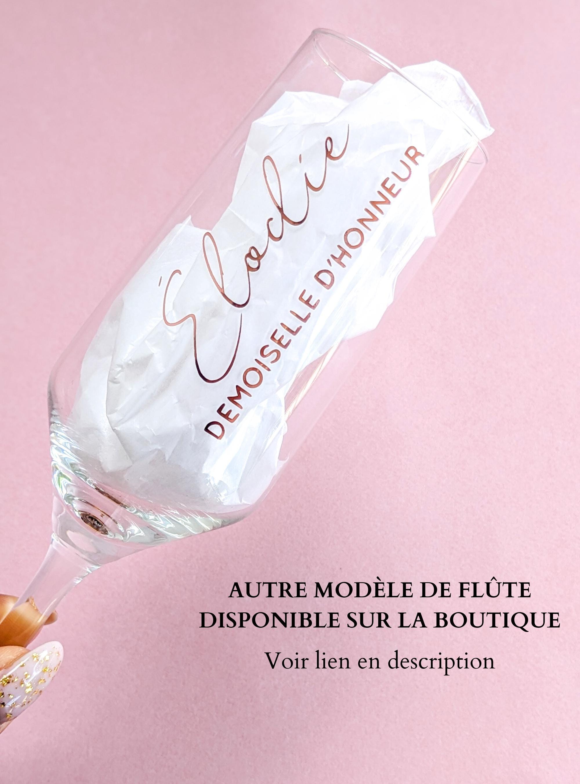Flûte de champagne personnalisée avec prénom idéal cadeau demoiselle d'honneur ou témoin un souvenir unique de mariage