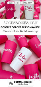 Gobelet EVJF Personnalisé Future Mariée EVJF Décoration Rose Gobelet Team Mariée Accessoire EVJF Cadeau Personnalisé Demoiselle d'Honneur