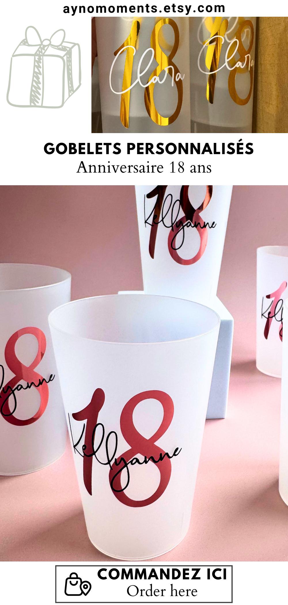 gobelet personnalisé anniversaire 18 ans verre personnalisé mariage cadeau invité décoration personnalisé anniversaire gobelet réutilisable
