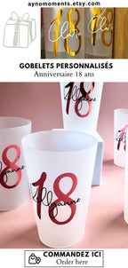 gobelet personnalisé anniversaire 18 ans verre personnalisé mariage cadeau invité décoration personnalisé anniversaire gobelet réutilisable
