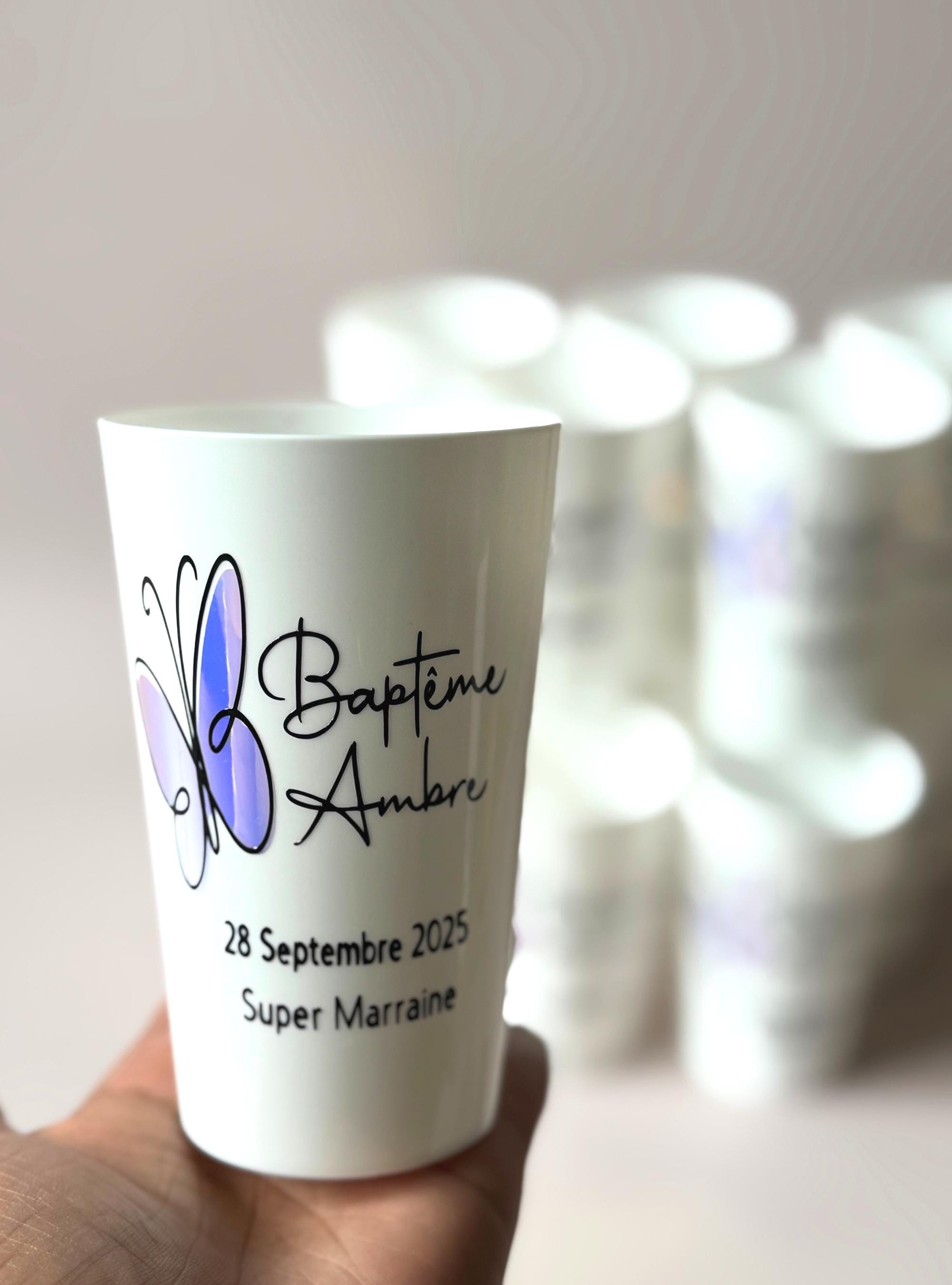 cadeau baptême marraine souvenir baptême gobelet personnalisé cadeau invité baptême