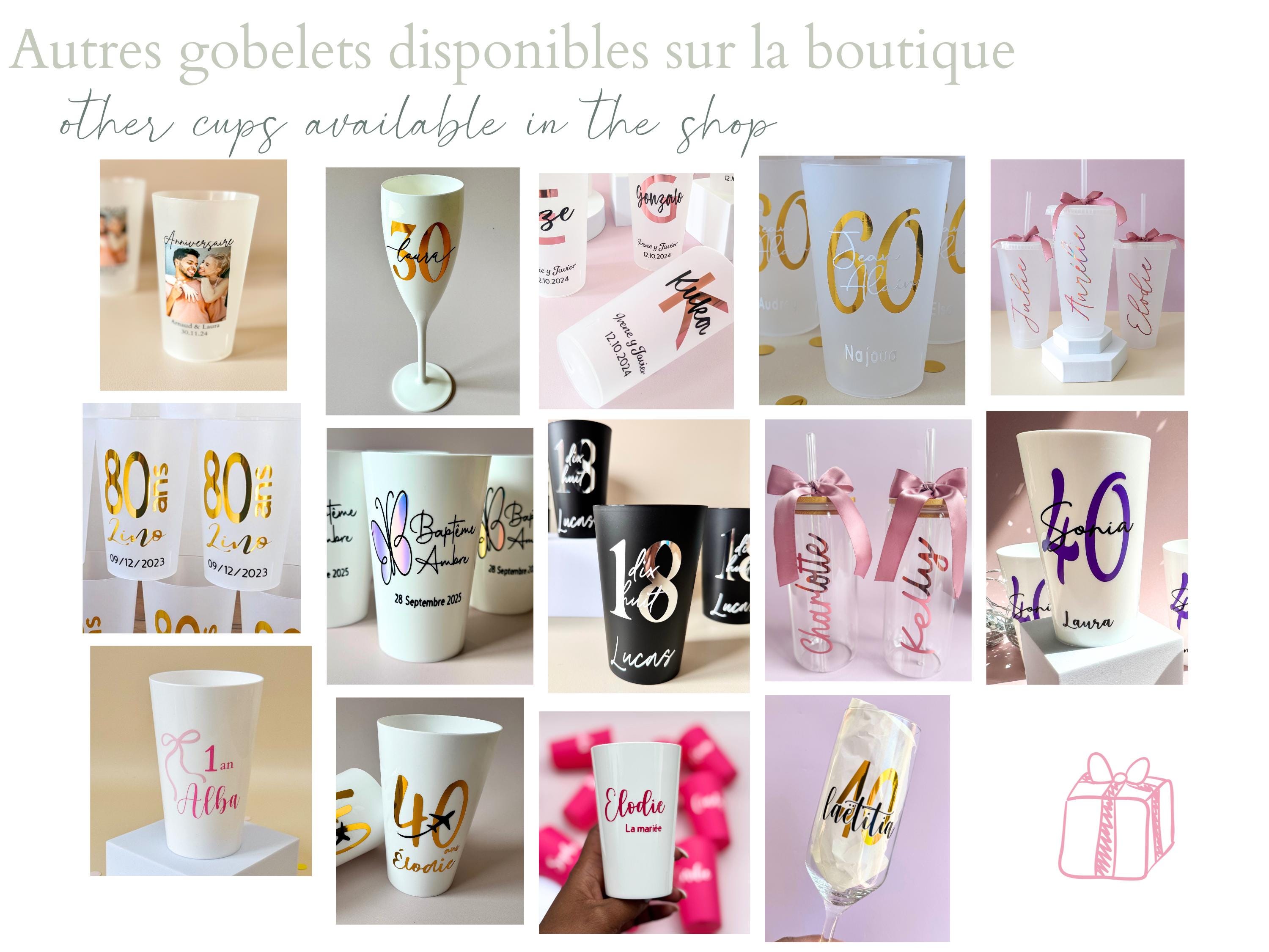 anniversaire gobelet personnalisé cadeaux invités verre personnalisé décoration anniversaire 40 ans gobelet réutilisable écocup personnalisé