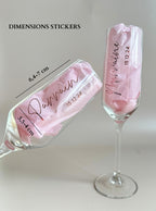 Flûte à Champagne Personnalisé Cadeau Mariage Demande Témoin Verre Personnalisé Mariage Sticker Flûte de Champagne Prénom Futur Marié Cadeau