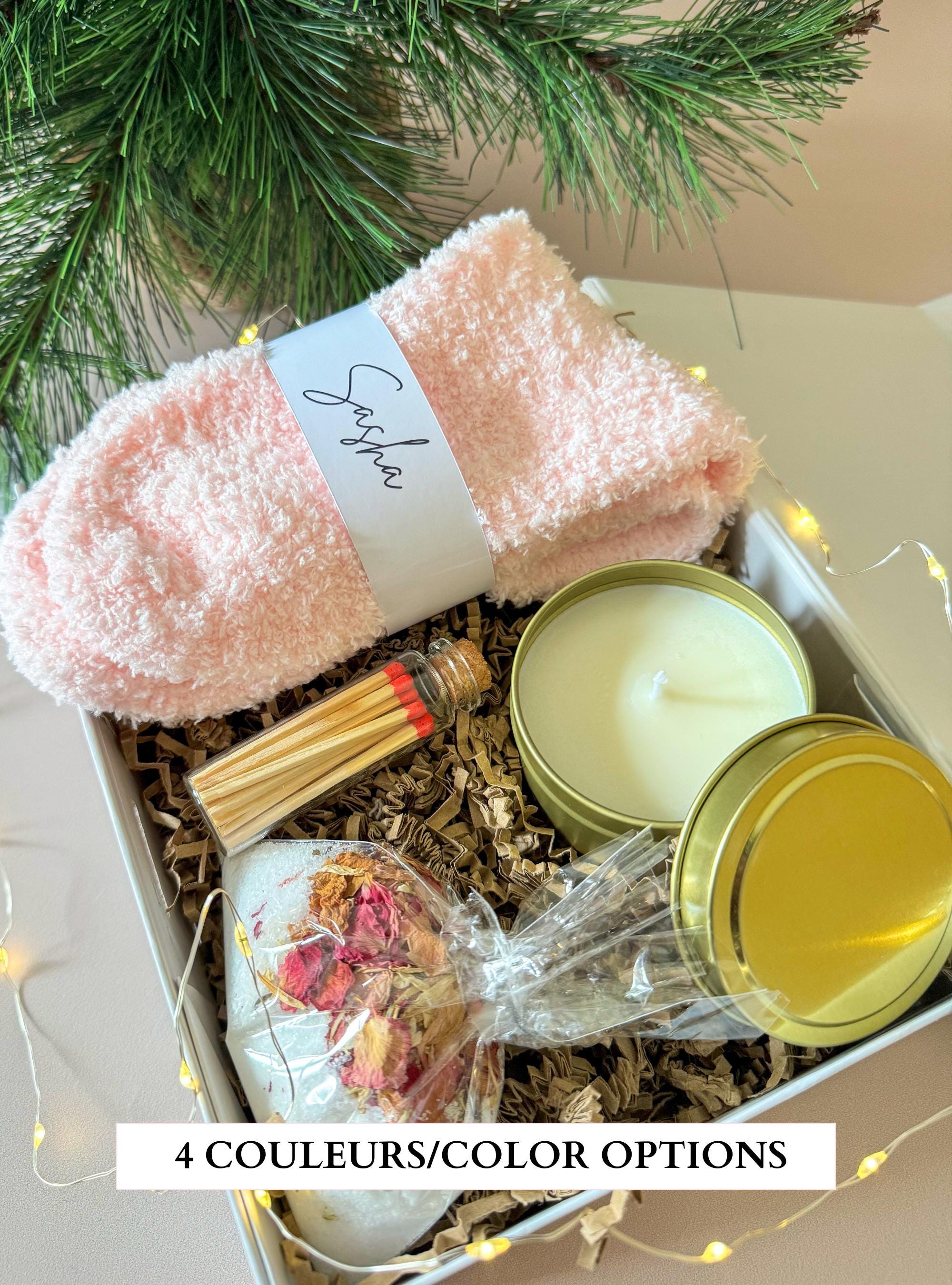 Cadeau Maîtresse Noël Coffret Bougie Cadeau Noël Collègue Coffret Cadeau Box Femme Chaussette Pilou Pilou Noël Cadeau Nounou Personnalisé