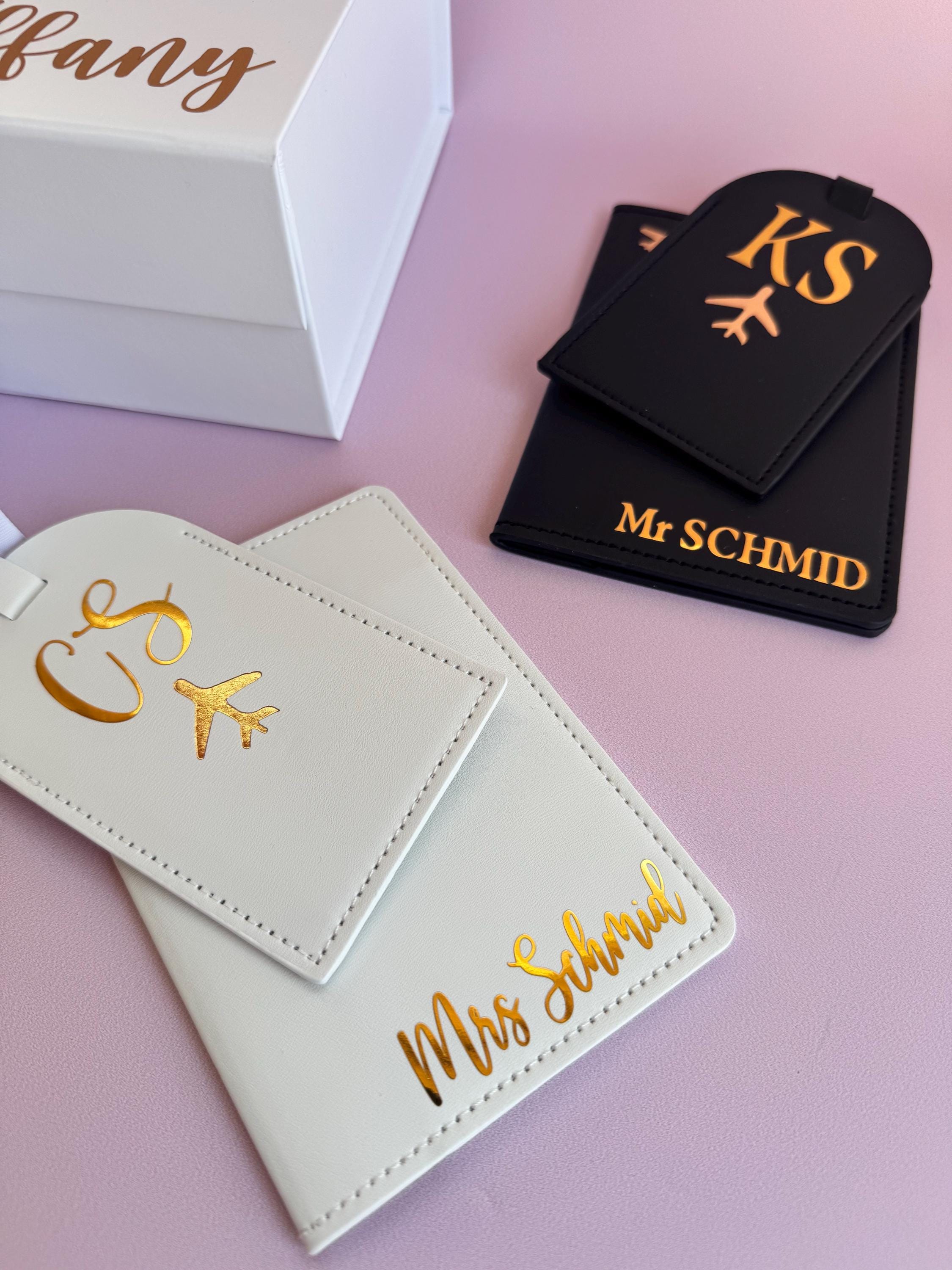 Personalized Newlywed Gift Couple Wedding Anniversary Custom Gift Honeymoon Travel Gift Custom Passport Cover and Luggage Tag Valentine Gift