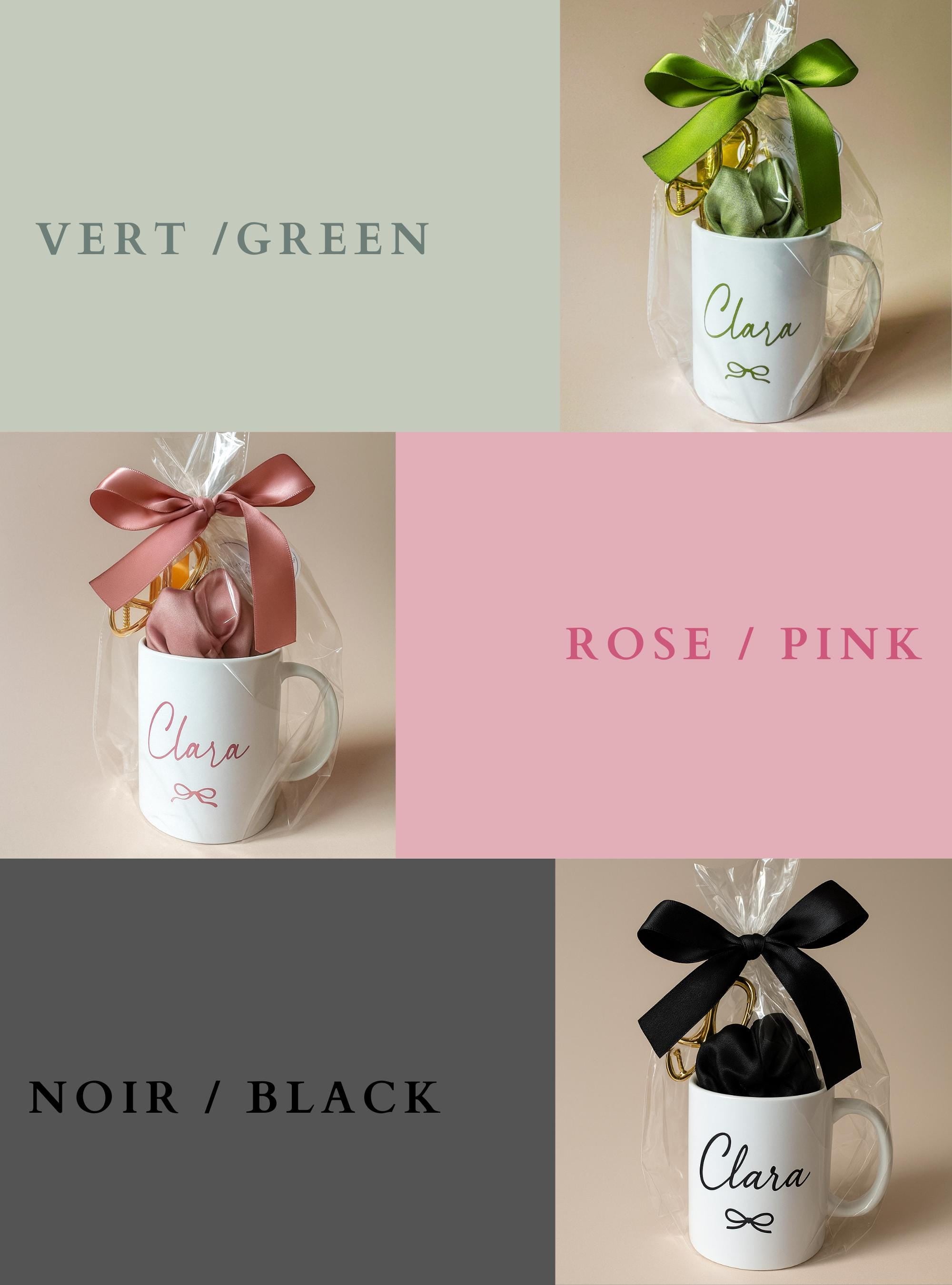 Cadeau Mug Personnalisé Noël Cadeau Femme Personnalisé Tasse Céramique Prénom Vert Mug Coffret Accessoires Cheveux Cadeau Noël Soin Fille