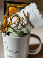 Cadeau Mug Personnalisé Noël Cadeau Femme Personnalisé Tasse Céramique Prénom Vert Mug Coffret Accessoires Cheveux Cadeau Noël Soin Fille