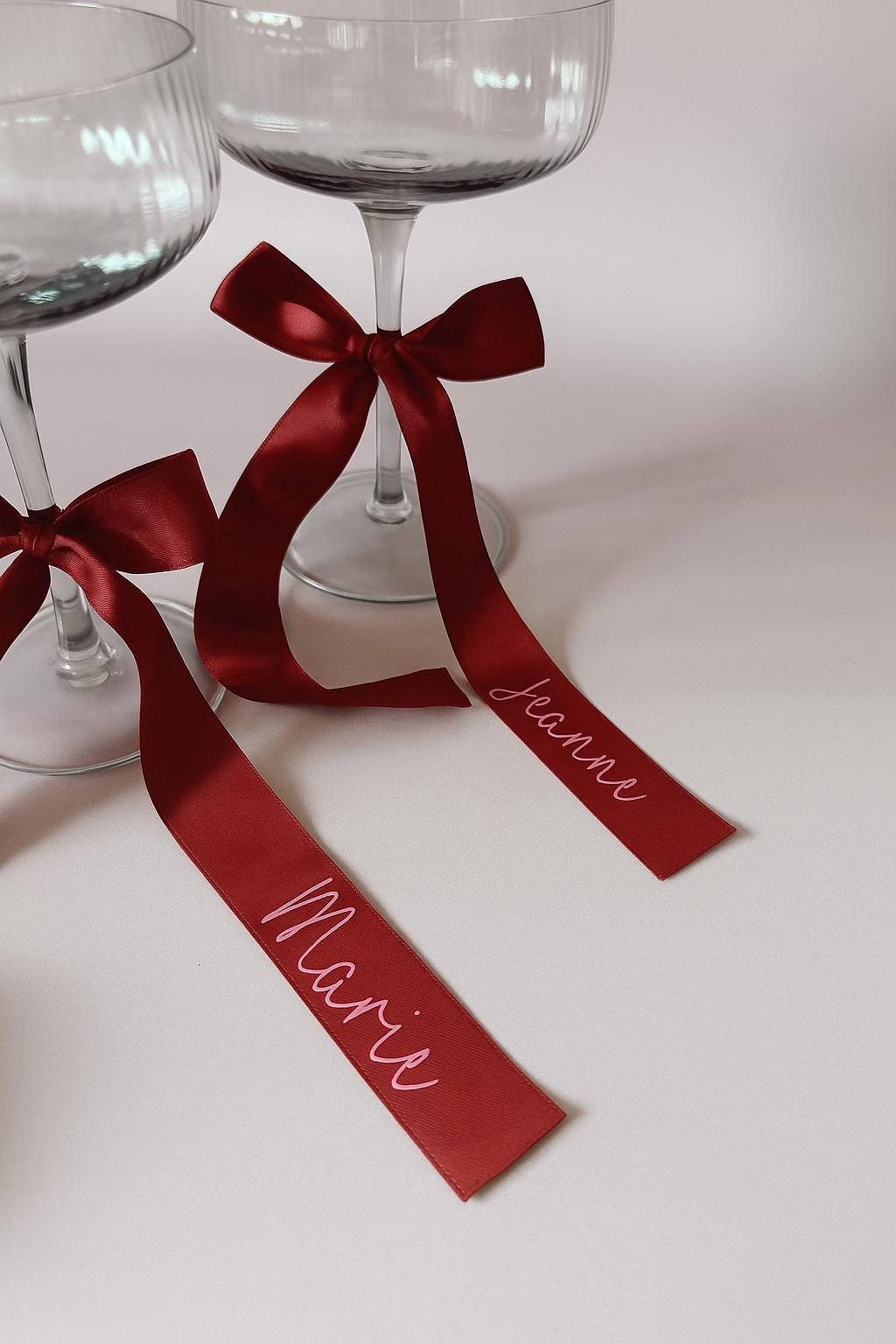 Nœud Satin Personnalisé Mariage Marque Place Ruban Satin Rouille Mariage Automne Marque Place Serviette de Table Mariage Rond de Serviette