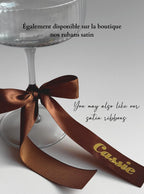 Ruban Velours Vert Marque Place Hiver Mariage Personnalisé Ruban Marque Place Déco Table Mariage Rond de Serviette Noeud Ruban Personnalisé