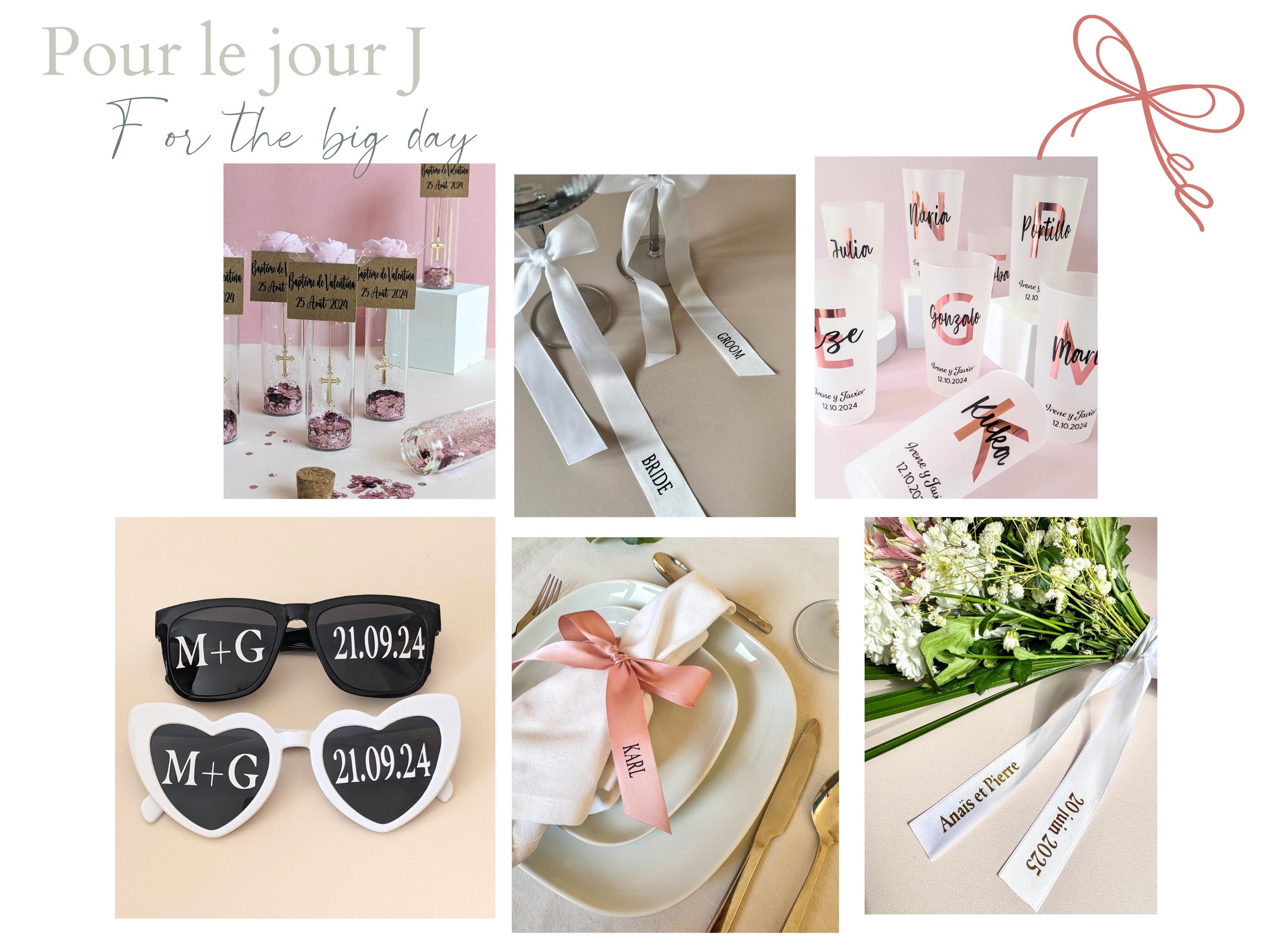 Ruban Velours Vert Marque Place Hiver Mariage Personnalisé Ruban Marque Place Déco Table Mariage Rond de Serviette Noeud Ruban Personnalisé