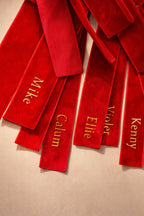 Ruban Velours Vert Marque Place Hiver Mariage Personnalisé Ruban Marque Place Déco Table Mariage Rond de Serviette Noeud Ruban Personnalisé