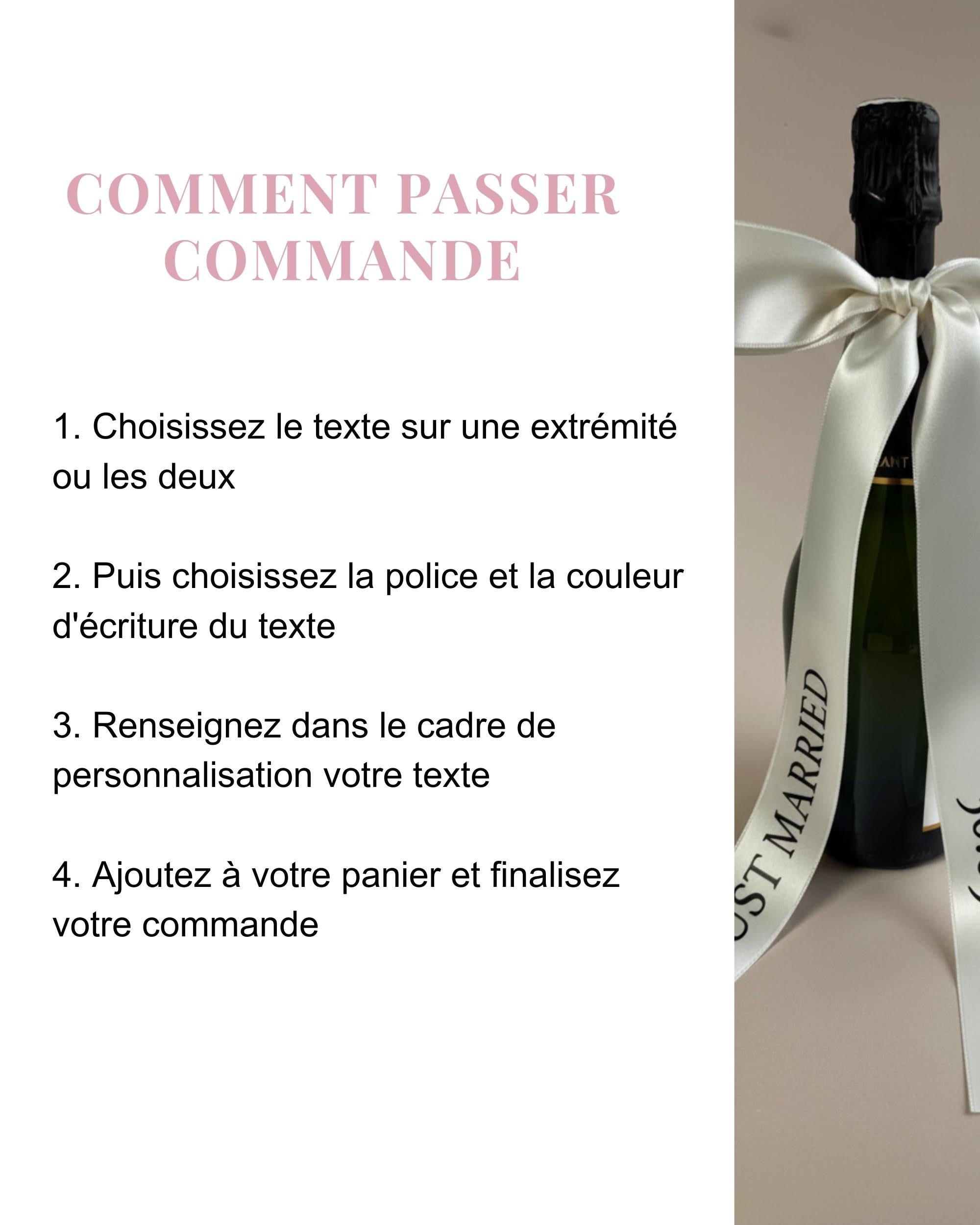 Ruban Satin Personnalisé Bouteille Champagne Mariage Just Married Déco Table Mariage Nœud Ruban Bouteille Champagne Cadeau Souvenir Mariage