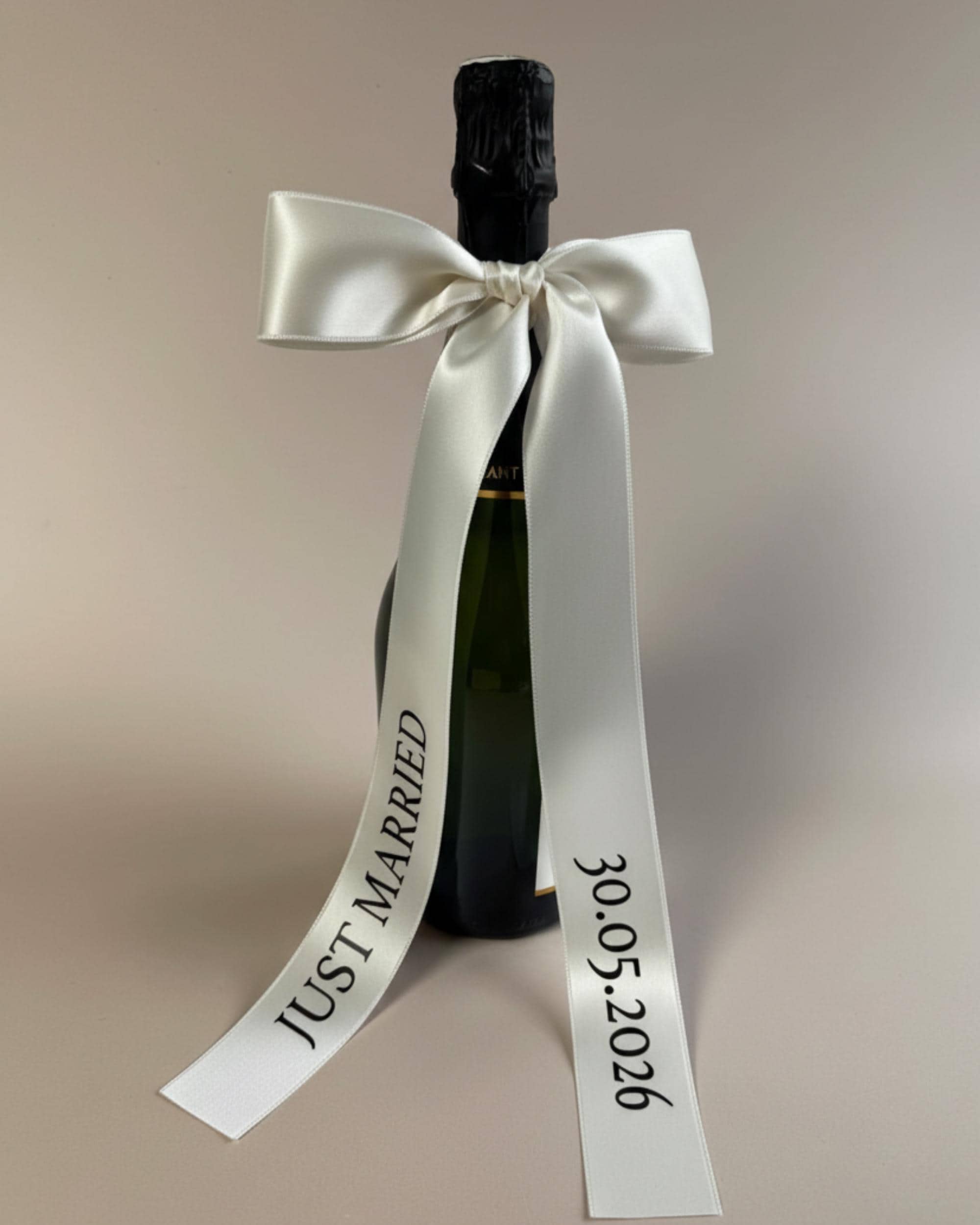 Ruban Satin Personnalisé Bouteille Champagne Mariage Just Married Déco Table Mariage Nœud Ruban Bouteille Champagne Cadeau Souvenir Mariage