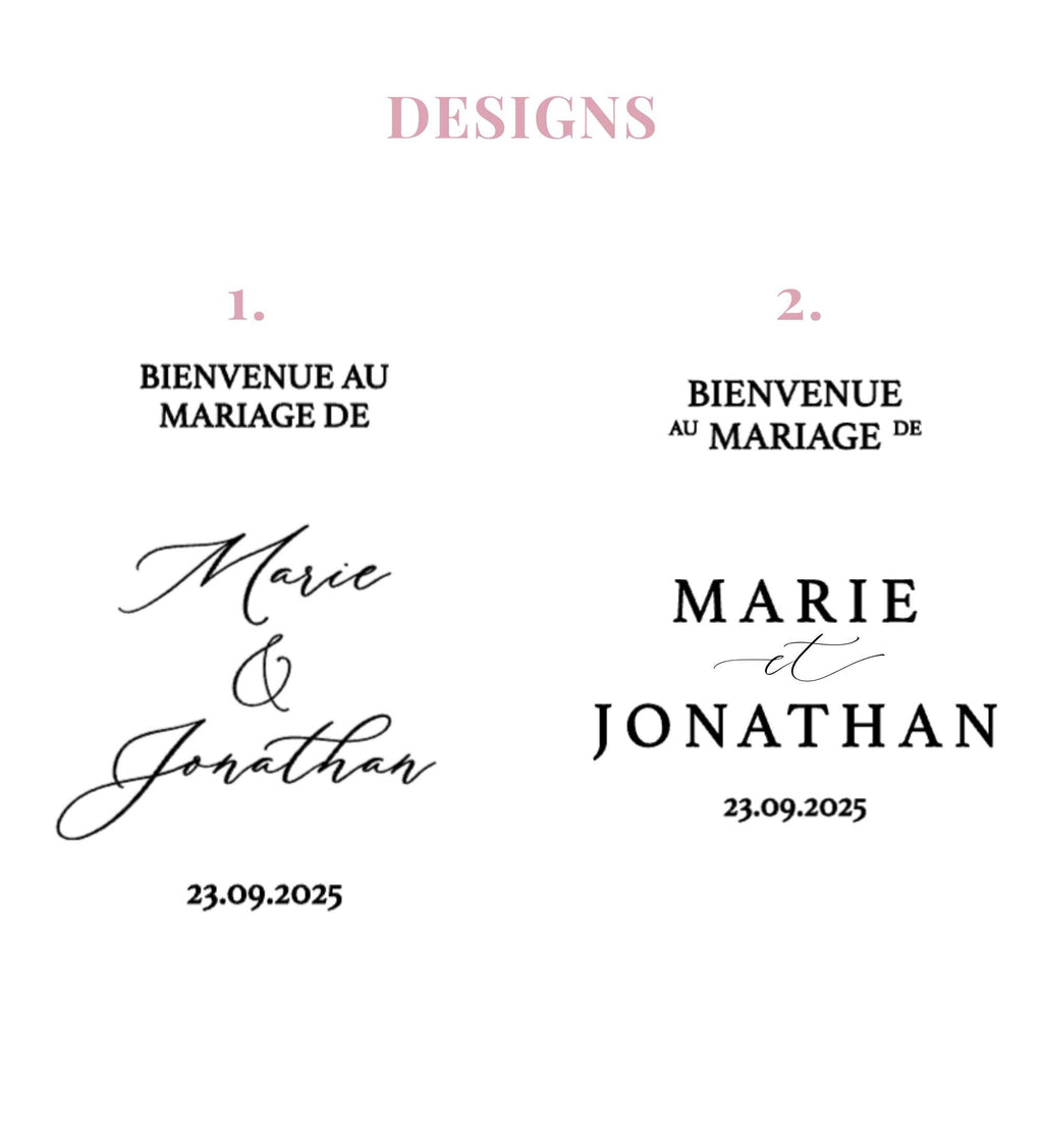 Lot Sticker Personnalisé Panneau Bienvenue Mariage Lettrage Vinyle Sticker Miroir Personnalisé Mariage Panneau Accueil Cérémonie Laïque