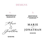 Lot Sticker Personnalisé Panneau Bienvenue Mariage Lettrage Vinyle Sticker Miroir Personnalisé Mariage Panneau Accueil Cérémonie Laïque